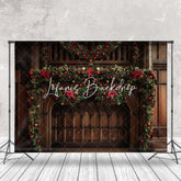 Lofaris Gold Vintage Wall Bell Green Leaf Christmas Backdrop